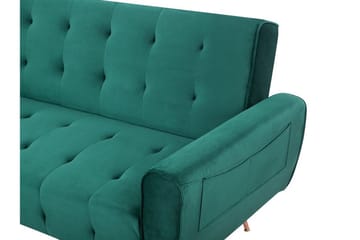 Selnes 3-seter Sovesofa 100x181 cm i Fløyel - Grønn - Møbler - Sofaer - Sovesofaer
