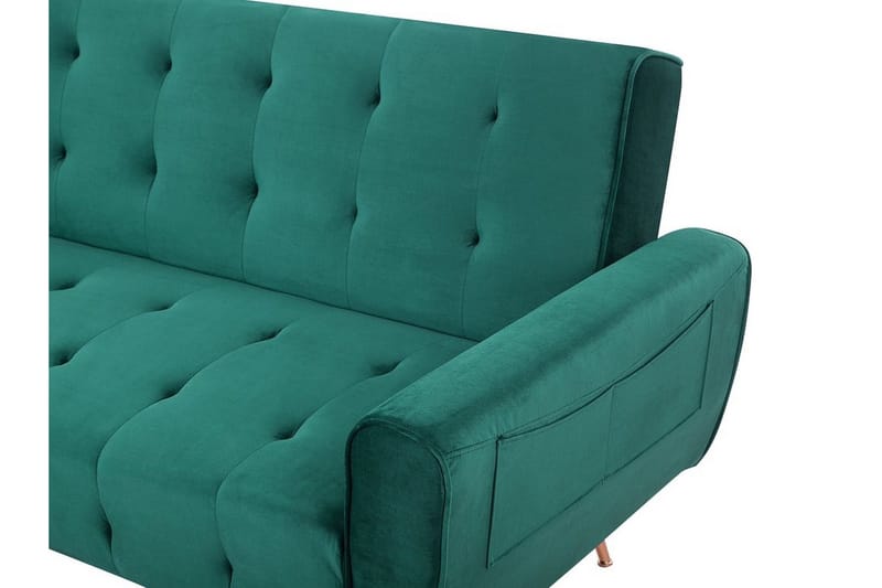 Selnes 3-seter Sovesofa 100x181 cm i Fløyel - Grønn - Møbler - Sofaer - Sovesofaer