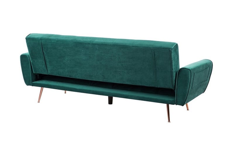 Selnes 3-seter Sovesofa 100x181 cm i Fløyel - Grønn - Møbler - Sofaer - Sovesofaer