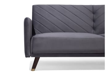 Senja 2-seter Sovesofa 200 cm i Fløyel med Treben - Grå - Møbler - Sofaer - Sovesofaer
