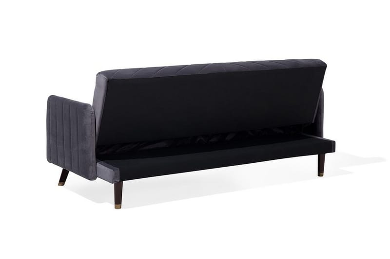 Senja 2-seter Sovesofa 200 cm i Fløyel med Treben - Grå - Møbler - Sofaer - Sovesofaer