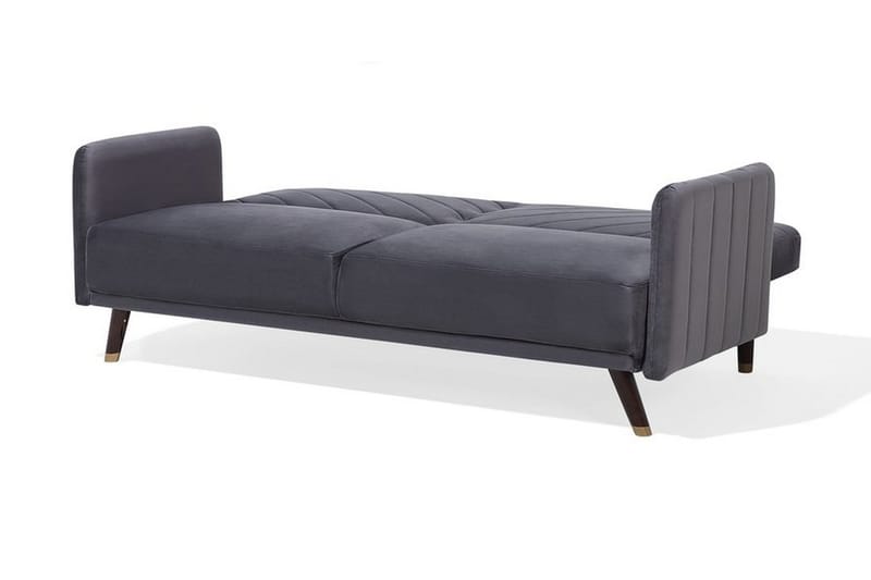 Senja 2-seter Sovesofa 200 cm i Fløyel med Treben - Grå - Møbler - Sofaer - Sovesofaer