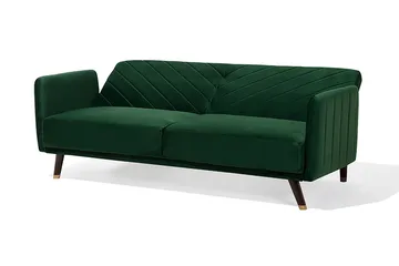 Senja Rektangulær Sovesofa 110x181 cm i Fløyel - Grønn - Møbler - Sofaer - Sovesofaer