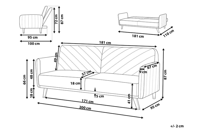 Senja Sovesofa 200 cm - Blå - Møbler - Sofaer - Sovesofaer