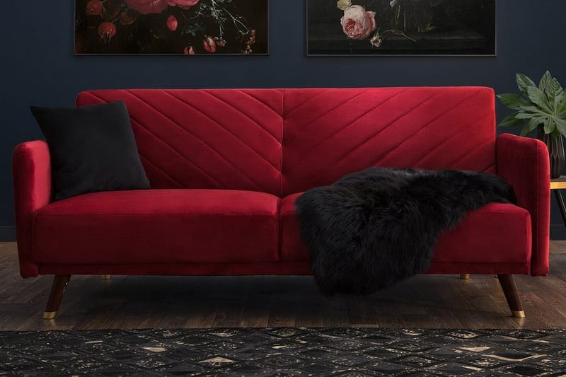 Senja Sovesofa 200 cm - Rød - Sovesofaer - 3 seters sovesofa