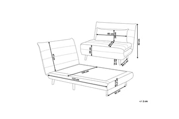 Setten 1-seter Rektangulær Sovesofa 104x172 cm i Stoff - Grå - Møbler - Sofaer - Sovesofaer