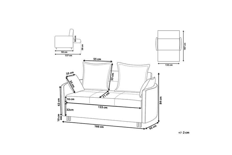 Shadricka Sovesofa - Grå - Møbler - Sofaer - Sovesofaer