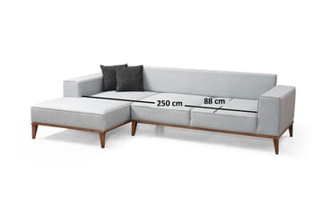 Shallo Sovesofa med Divan Venstre - Grå - Møbler - Sofaer - Sovesofaer
