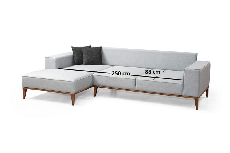 Shallo Sovesofa med Divan Venstre - Grå - Møbler - Sofaer - Sovesofaer