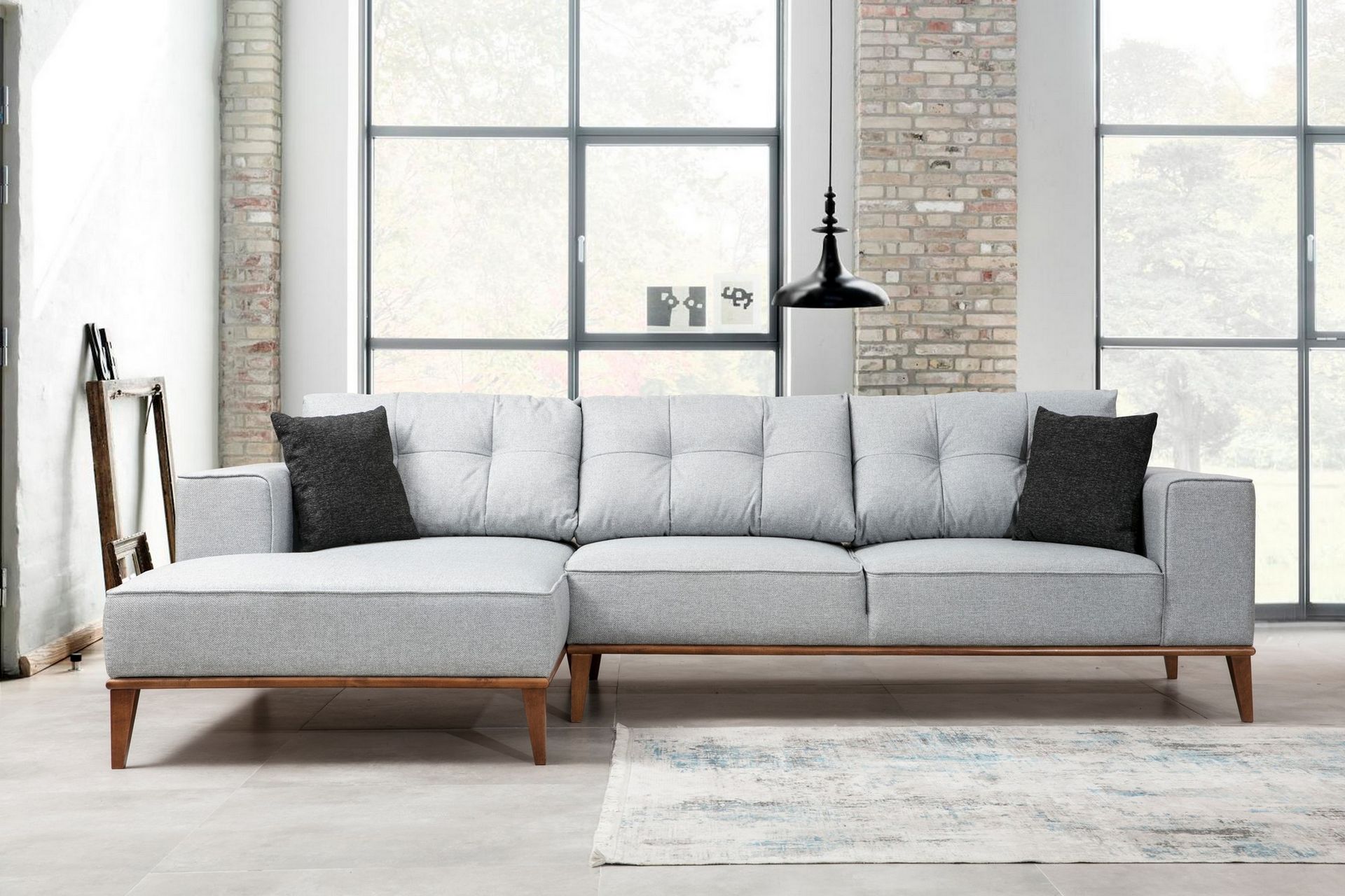 Shallo Sovesofa med Divan Venstre - Grå - Møbler - Sofaer - Sovesofaer