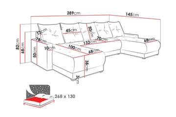 Siggarud 6-seters Sovesofa Høyre - Mørkegrå - Møbler - Sofaer - Sovesofaer