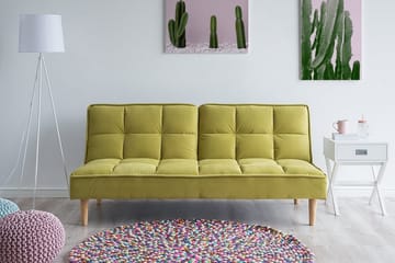 Siljan 3-seter Rektangulær Sammenleggbar Sovesofa 105x177 cm i Fløyel - Grønn - Møbler - Sofaer - Sovesofaer