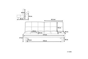 Siljan Sovesofa 177 cm - Grønn - Møbler - Sofaer - Sovesofaer