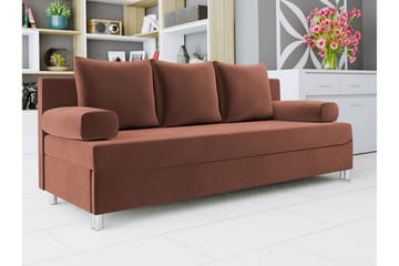 Skatteg 3-seter Sovesofa 133x192 cm med Oppbevaring i Stoff - Terrakotta - Møbler - Sofaer - Sovesofaer