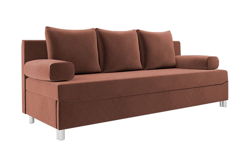 Skatteg 3-seter Sovesofa 133x192 cm med Oppbevaring i Stoff, Terrakotta