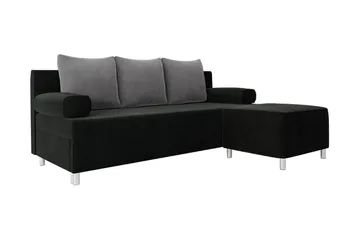 Skatteg Sofa med Puff - Svart|Grå - Møbler - Sofaer - Sovesofaer