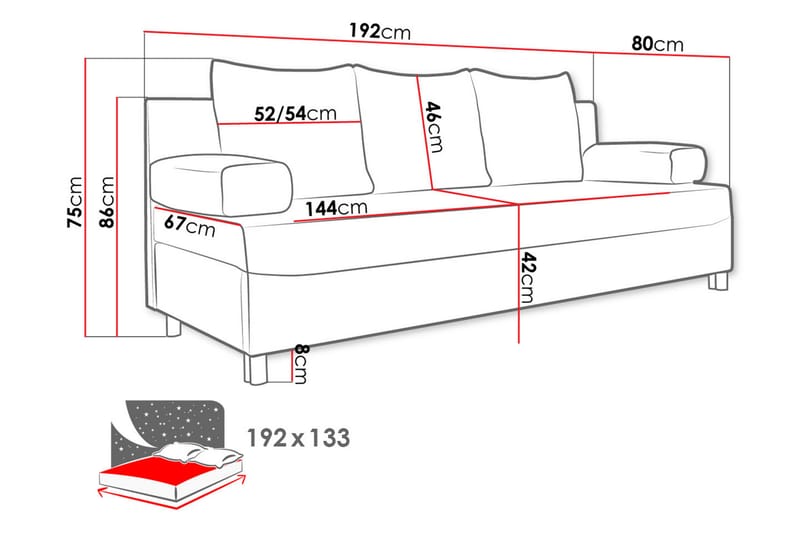Skatteg Sofa - Svart - Møbler - Sofaer - Sovesofaer