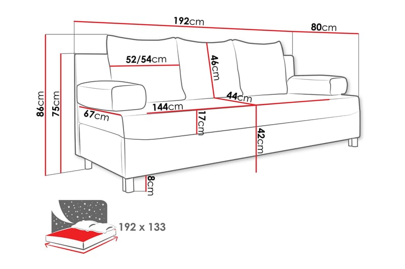 Skatteg Sofa - Svart - Møbler - Sofaer - Sovesofaer