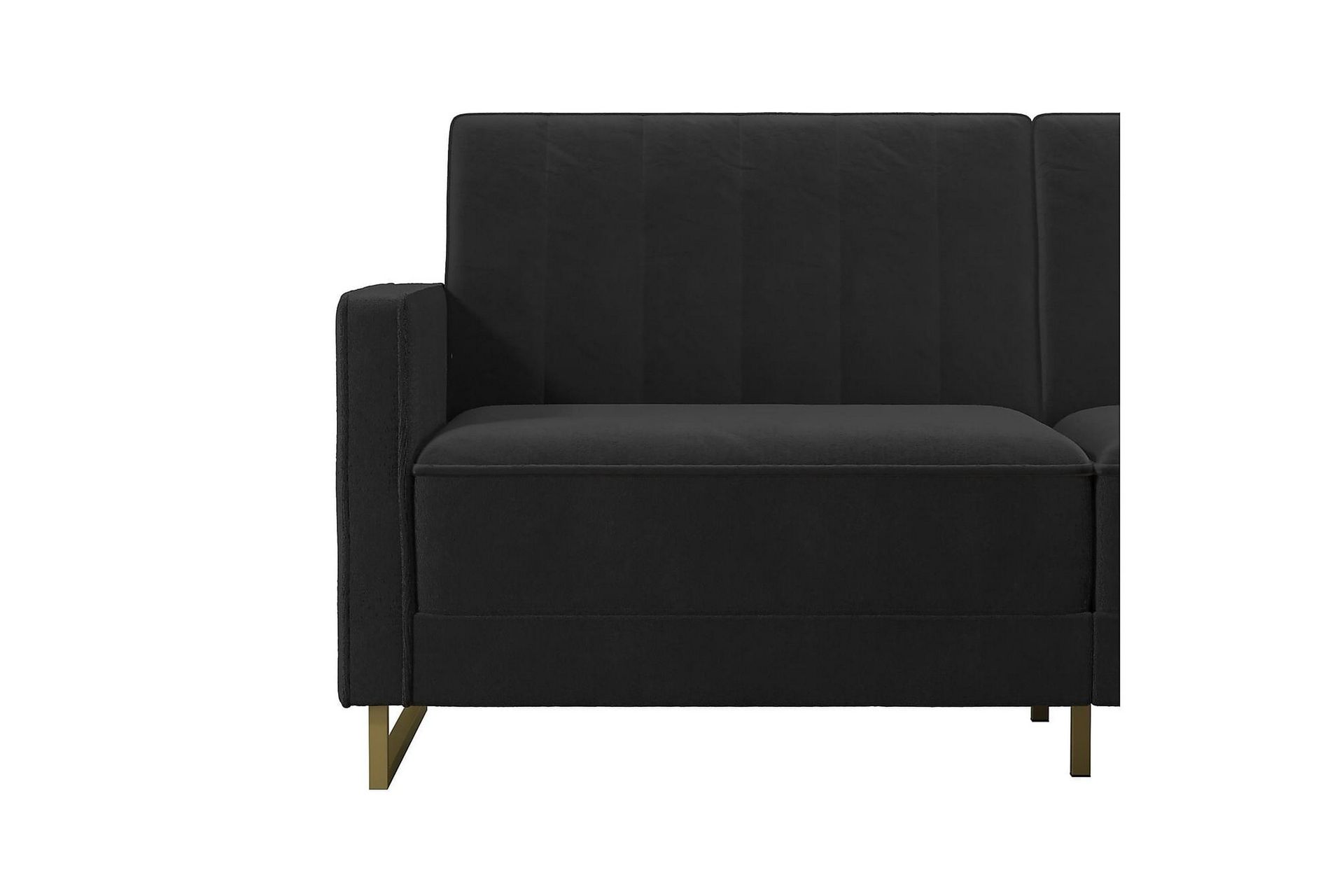 Skylar 2-seters Sovesofa Justerbar Fløyel/Svart/Messing - Novogratz - Møbler - Sofaer - Sovesofaer