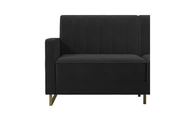Skylar 2-seters Sovesofa Justerbar Fløyel/Svart/Messing - Novogratz - Møbler - Sofaer - Sovesofaer