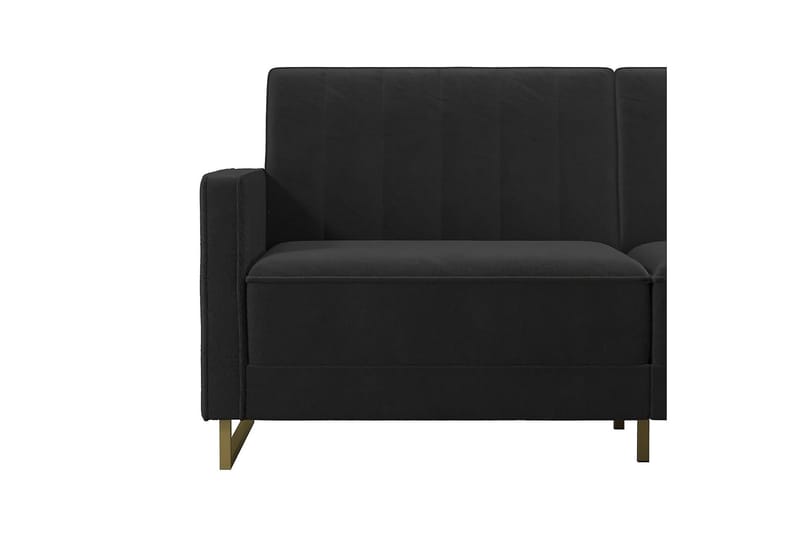 Skylar 2-seters Sovesofa Justerbar Fløyel/Svart/Messing - Novogratz - Møbler - Sofaer - Sovesofaer