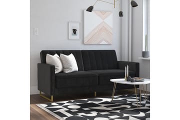 Skylar 2-seters Sovesofa Justerbar Fløyel/Svart/Messing - Novogratz - Møbler - Sofaer - Sovesofaer