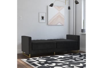Skylar 2-seters Sovesofa Justerbar Fløyel/Svart/Messing - Novogratz - Møbler - Sofaer - Sovesofaer