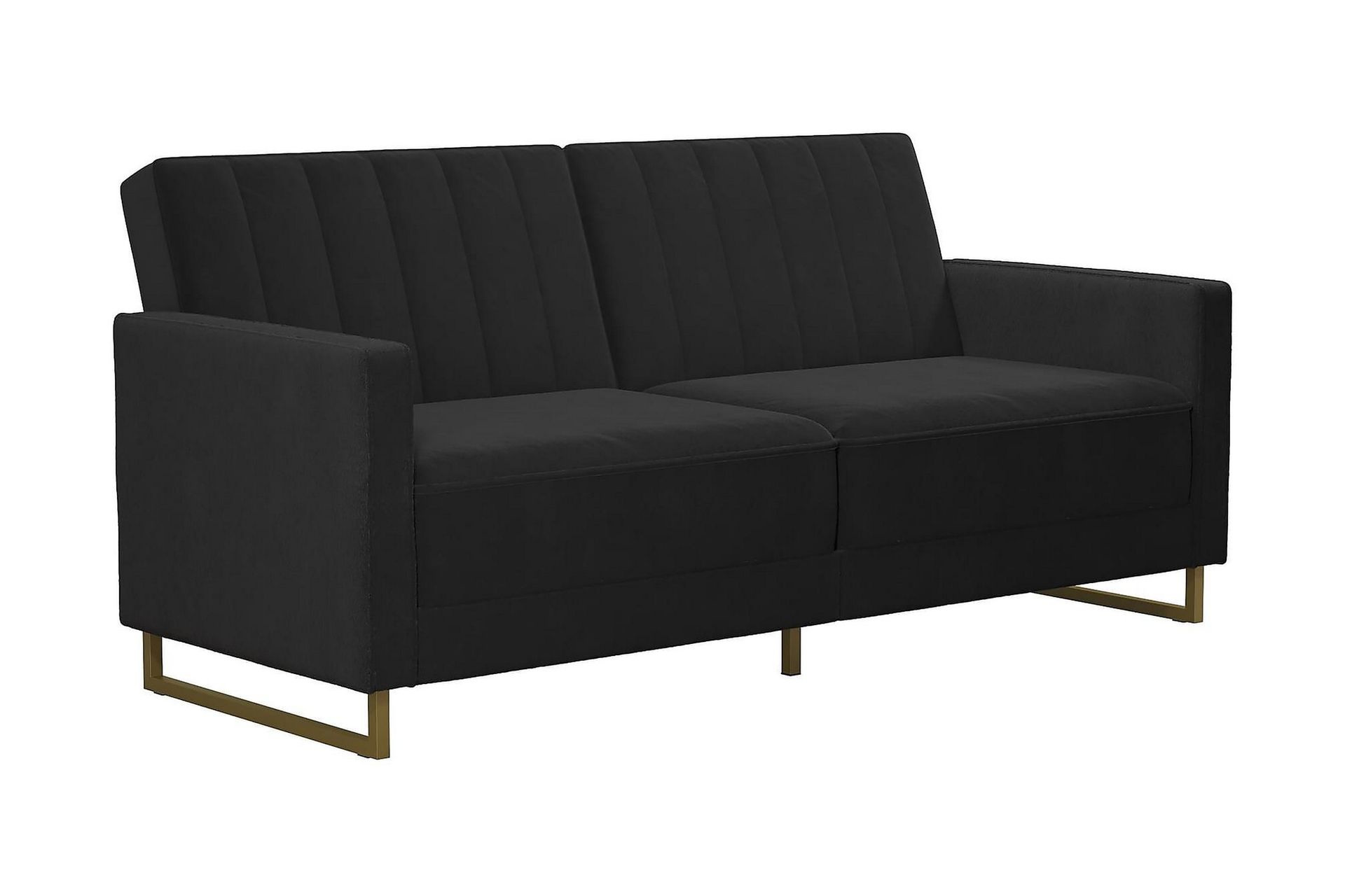 Skylar 2-seters Sovesofa Justerbar Fløyel/Svart/Messing - Novogratz - Møbler - Sofaer - Sovesofaer