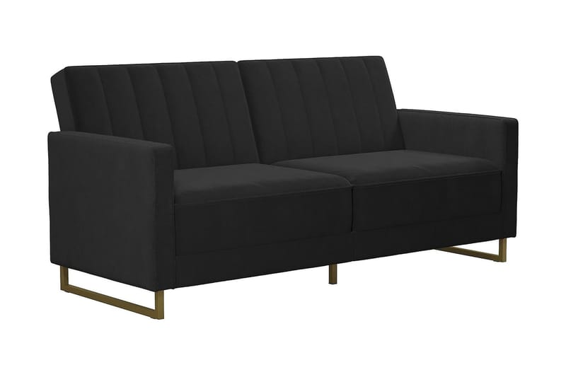 Skylar 2-seters Sovesofa Justerbar Fløyel/Svart/Messing - Novogratz - Møbler - Sofaer - Sovesofaer