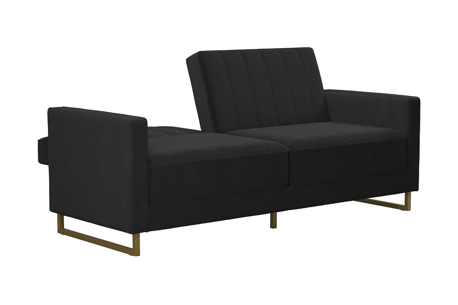 Skylar 2-seters Sovesofa Justerbar Fløyel/Svart/Messing - Novogratz - Møbler - Sofaer - Sovesofaer