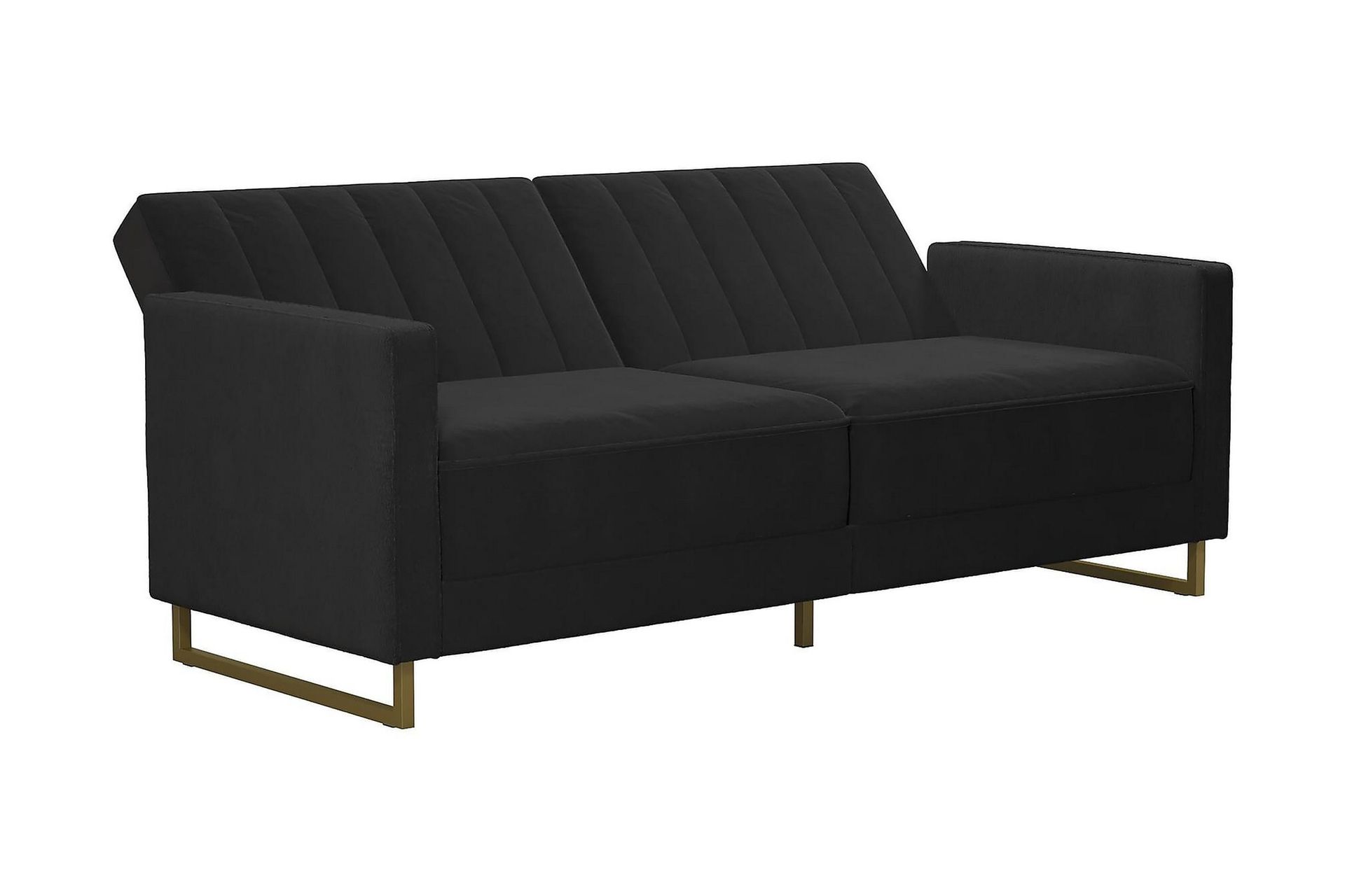 Skylar 2-seters Sovesofa Justerbar Fløyel/Svart/Messing - Novogratz - Møbler - Sofaer - Sovesofaer