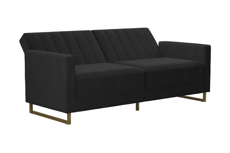 Skylar 2-seters Sovesofa Justerbar Fløyel/Svart/Messing - Novogratz - Møbler - Sofaer - Sovesofaer