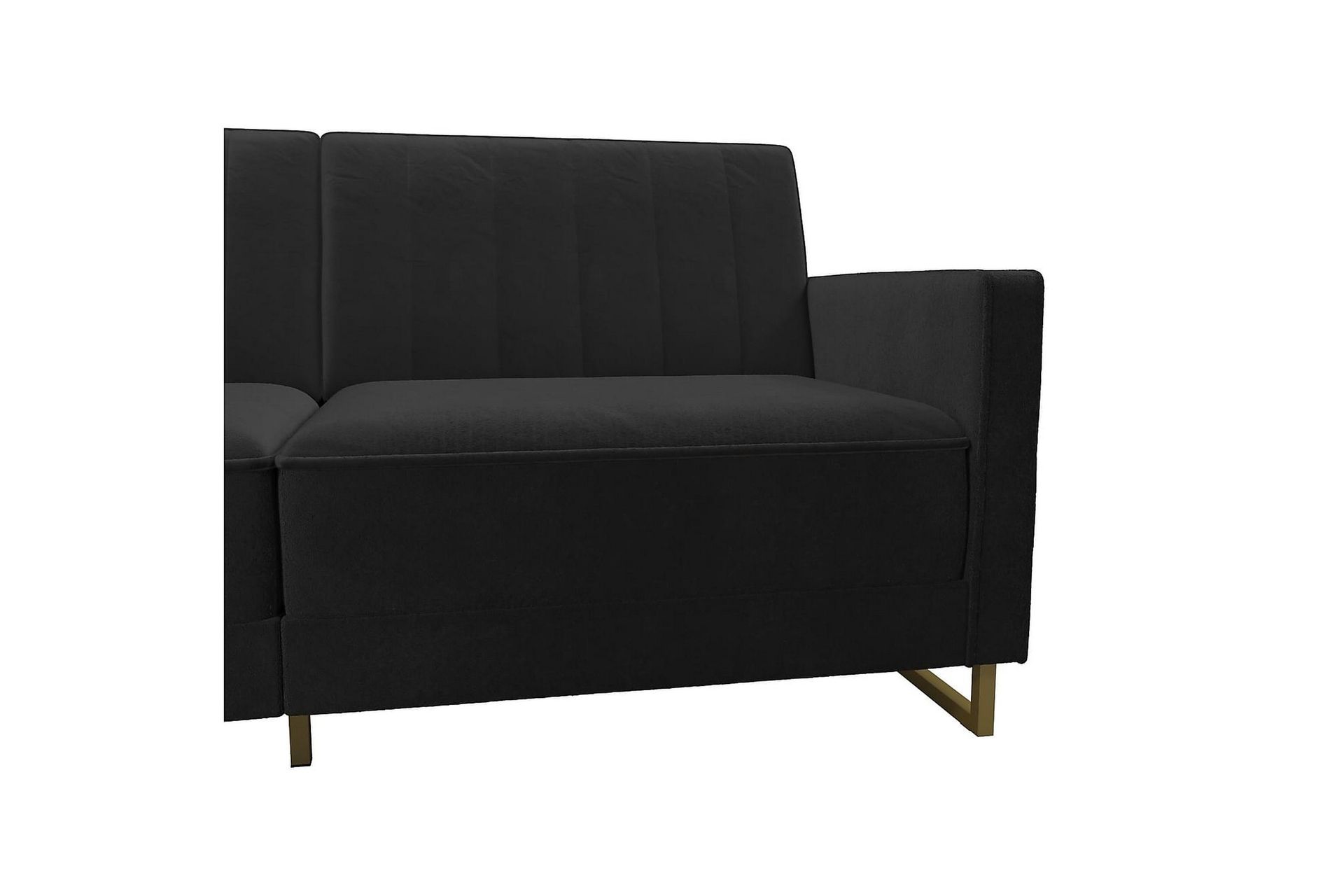 Skylar 2-seters Sovesofa Justerbar Fløyel/Svart/Messing - Novogratz - Møbler - Sofaer - Sovesofaer