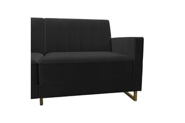 Skylar 2-seters Sovesofa Justerbar Fløyel/Svart/Messing - Novogratz - Møbler - Sofaer - Sovesofaer