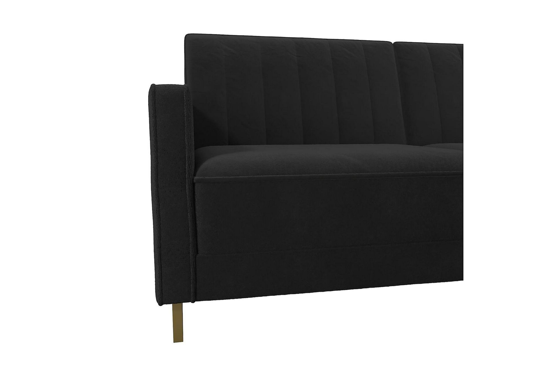 Skylar 2-seters Sovesofa Justerbar Fløyel/Svart/Messing - Novogratz - Møbler - Sofaer - Sovesofaer