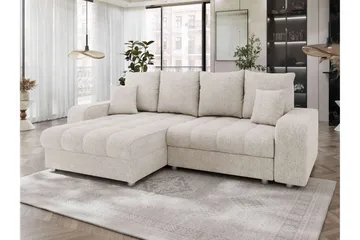 Smolmark Sovesofa med Sjeselong 3-seter - Beige - Møbler - Sofaer - Sovesofaer