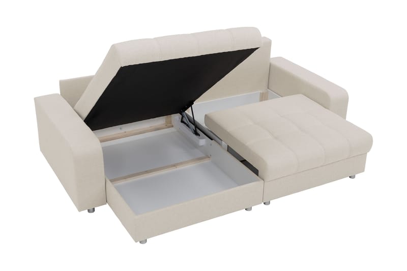 Smolmark Sovesofa med Sjeselong 3-seter - Beige - Møbler - Sofaer - Sovesofaer