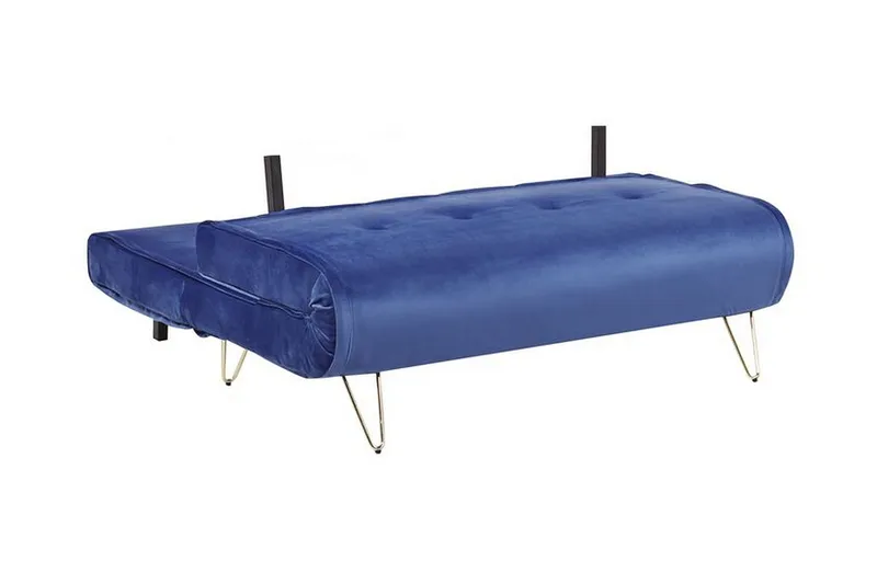 Sofa 2-seters fløyel marineblå VESTFOLD - Blå - Møbler - Sofaer - Sovesofaer