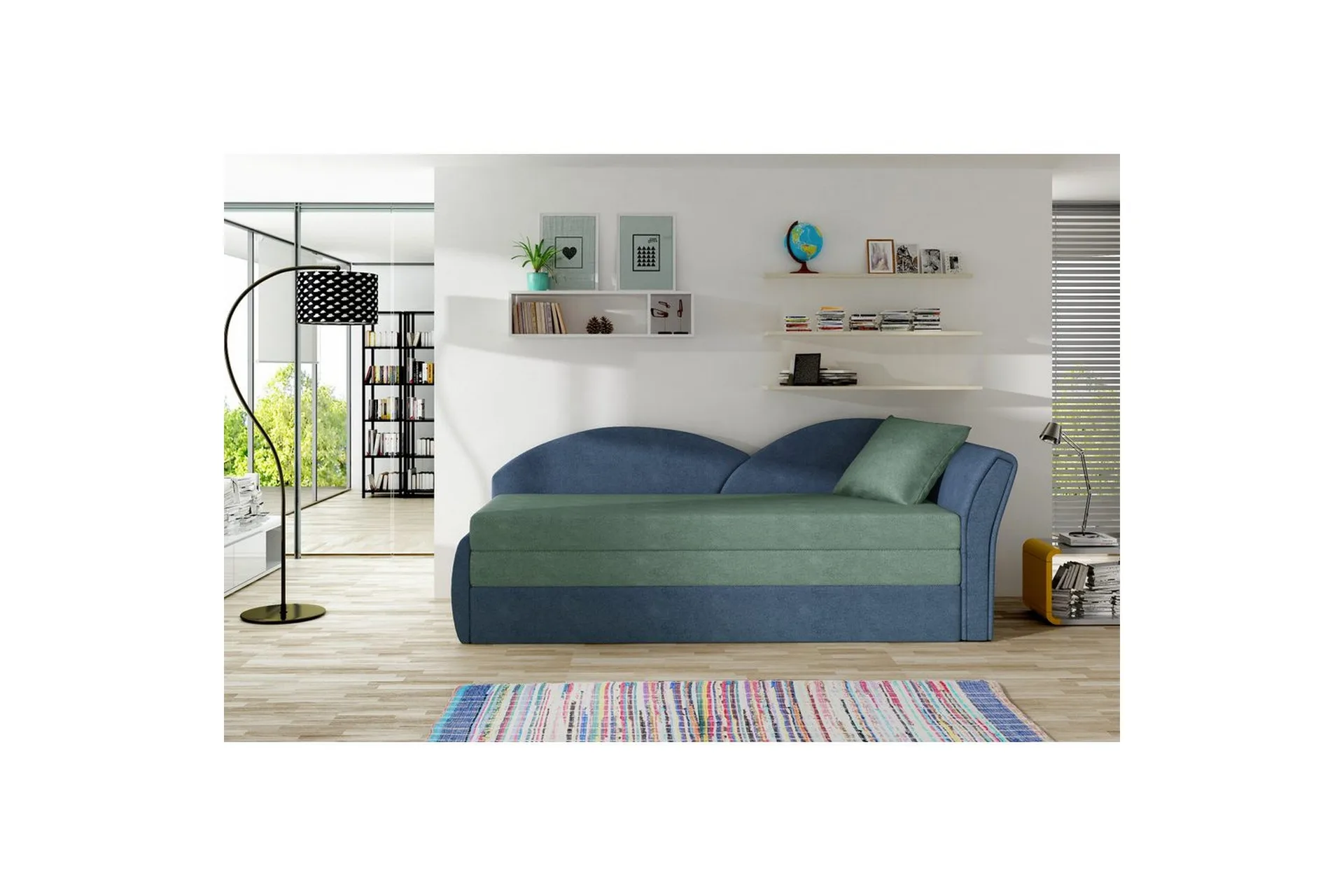 Sofa Eltap Aga 218x80x77 cm - Soro 34, Soro 76, Grønn, Blå, Høyre