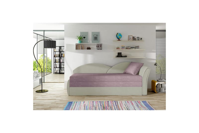 Sofa Eltap Aga 218x80x77 cm - Soro 61, Nubuk 21, Rosa, Beige, Høyre - Møbler - Sofaer - Sovesofaer
