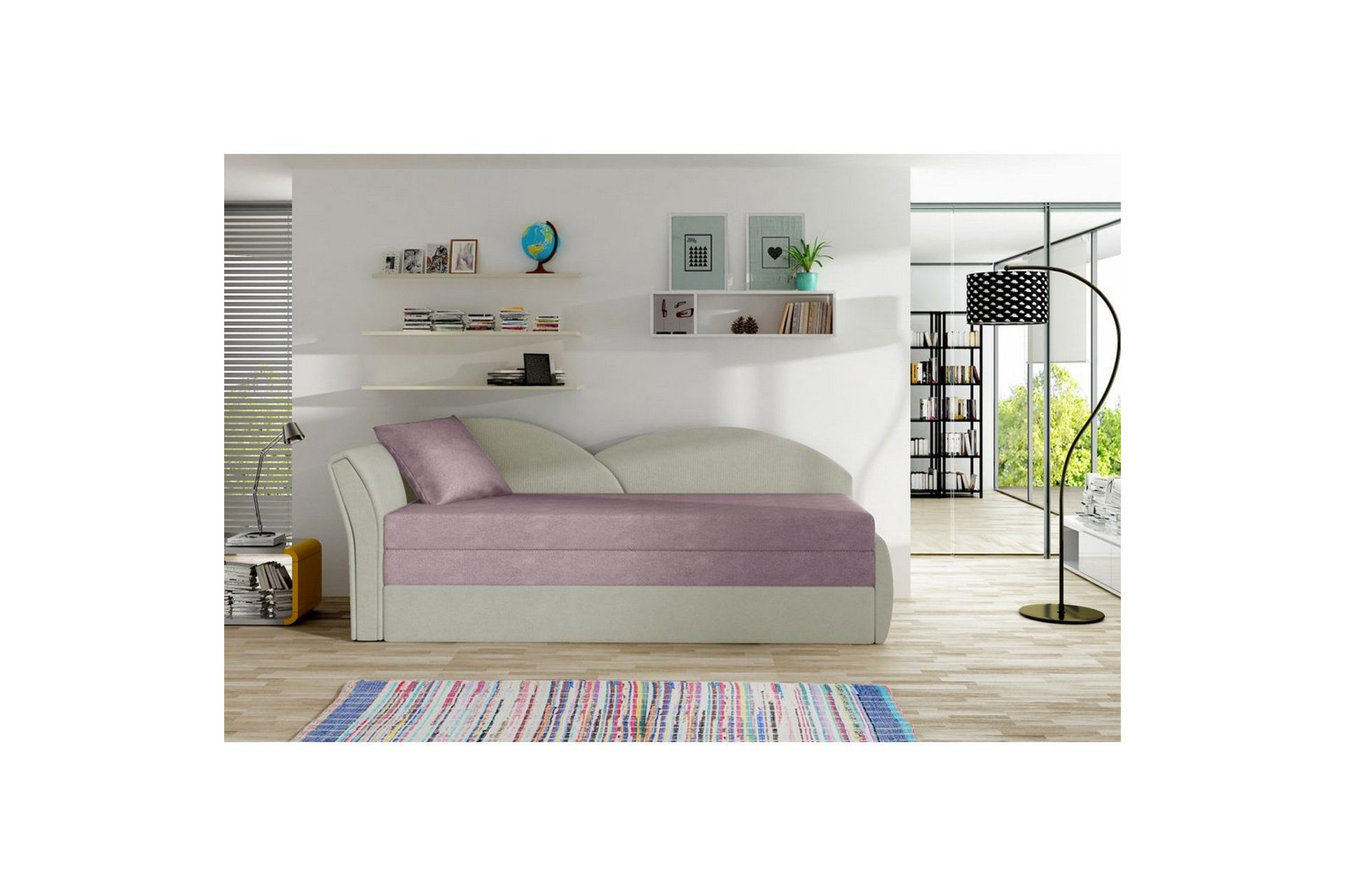 Sofa Eltap Aga 218x80x77 cm - Soro 61, Nubuk 21, Rosa, Beige, Venstre