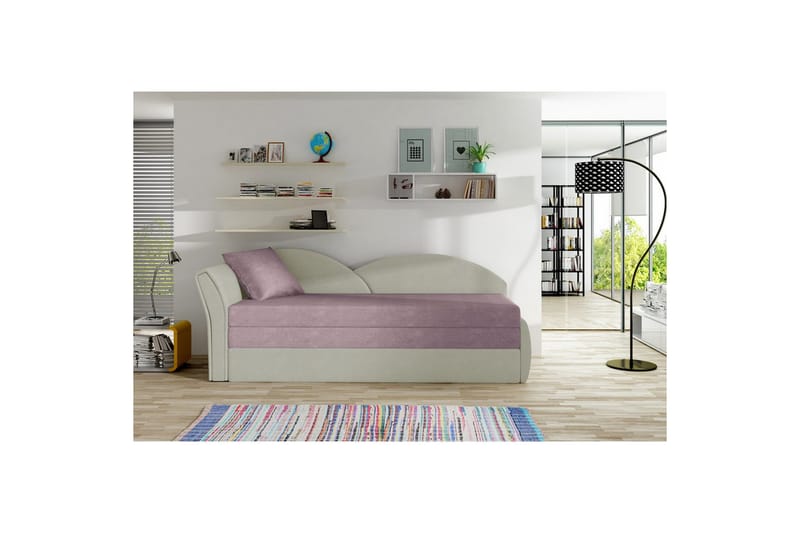 Sofa Eltap Aga 218x80x77 cm - Soro 61, Nubuk 21, Rosa, Beige, Venstre - Møbler - Sofaer - Sovesofaer