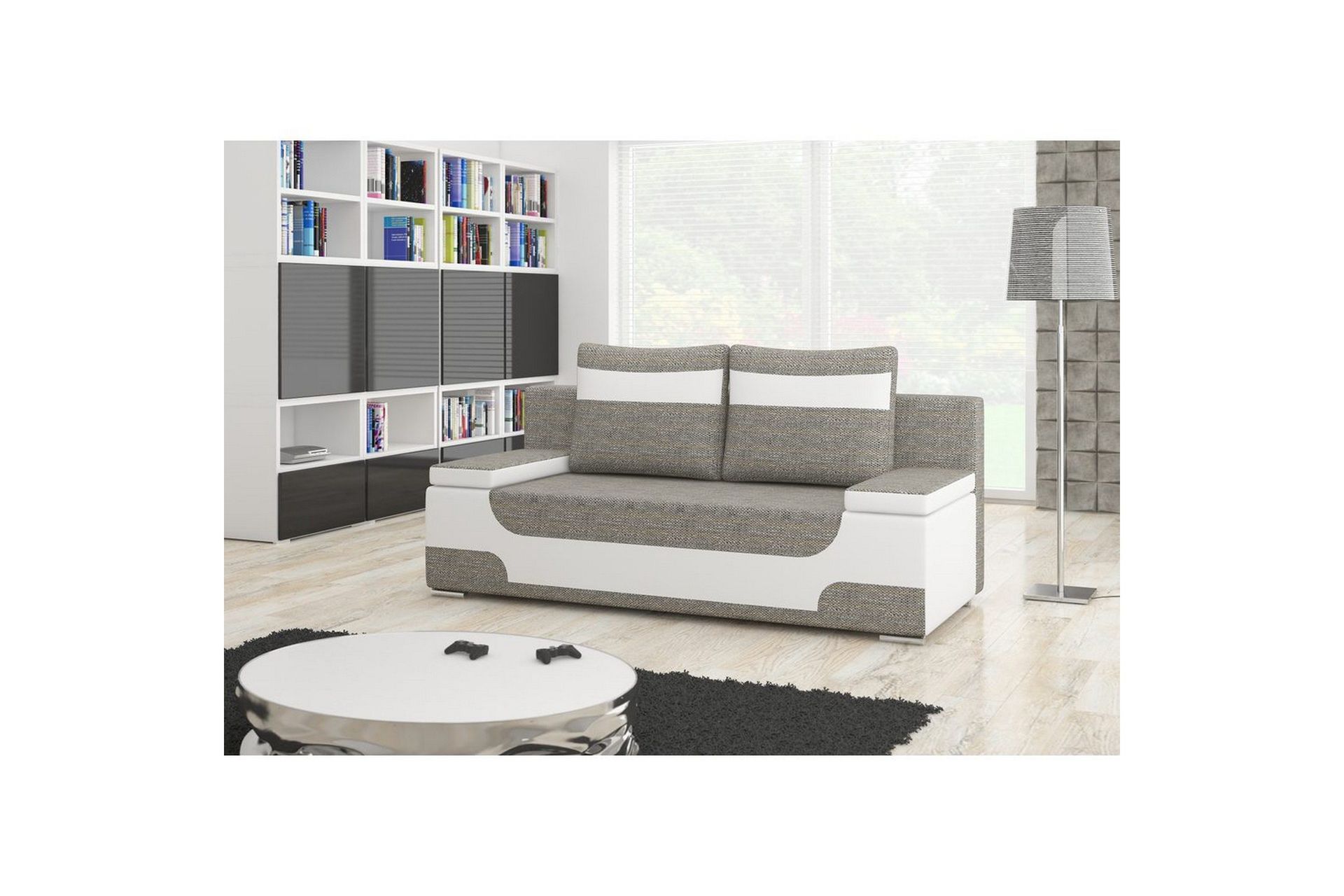 Sofa Eltap Area 200x90x92 cm - Berlin 01, Soft 17, Grå, Hvit