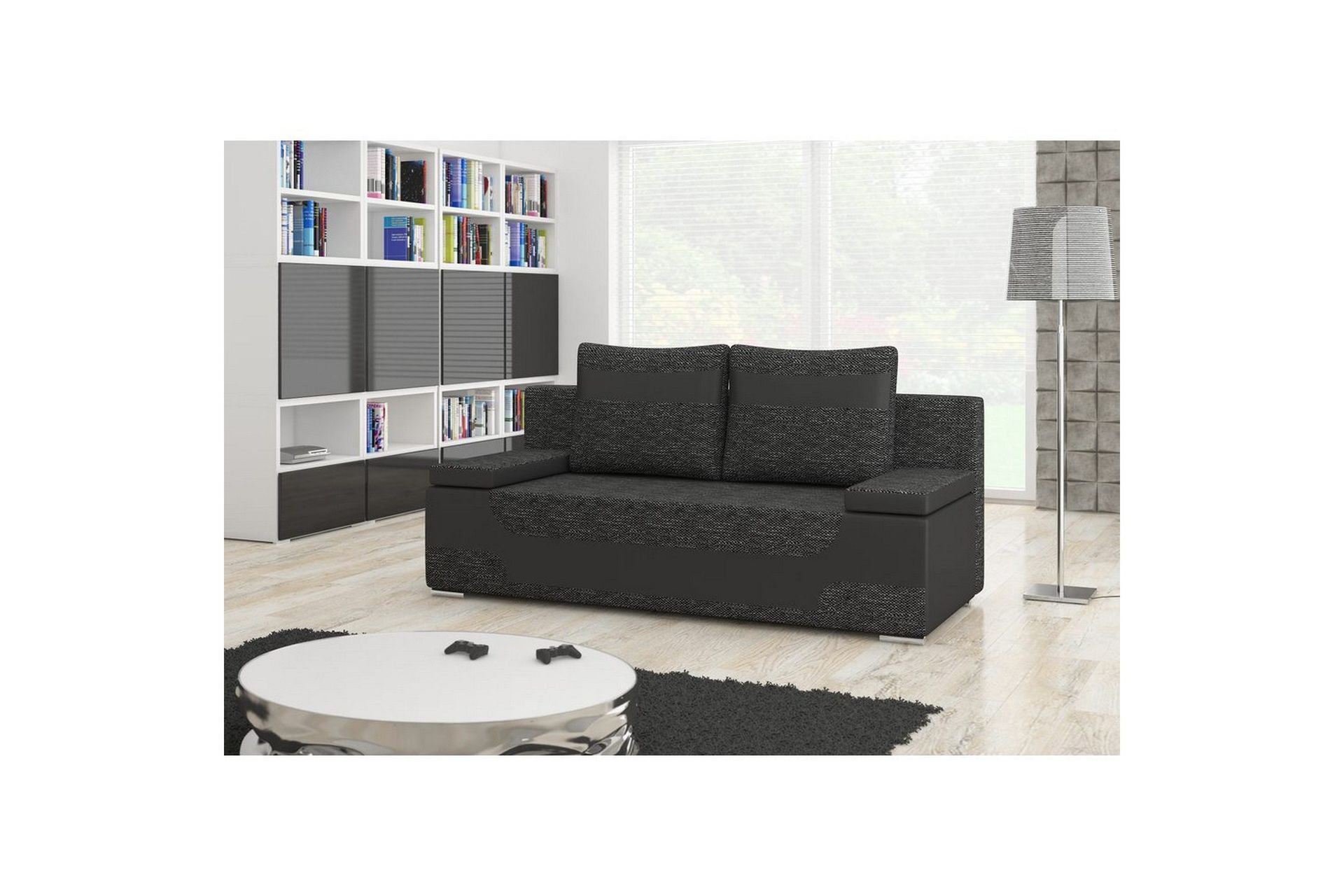Sofa Eltap Area 200x90x92 cm - Berlin 02, Soft 11, Svart