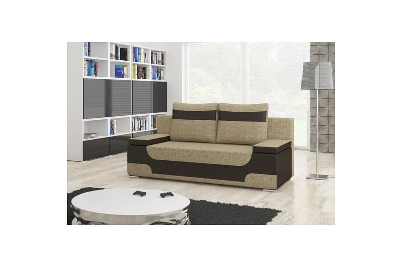 Sofa Eltap Area 200x90x92 cm, Berlin 03, Soft 66, Beige, Mørk Brun