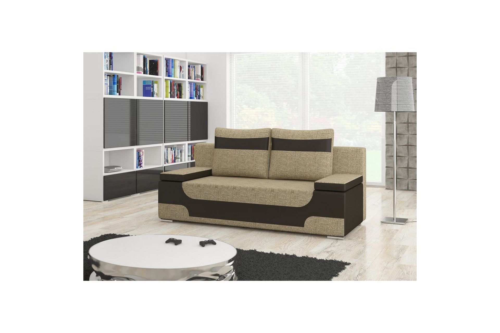 Sofa Eltap Area 200x90x92 cm - Berlin 03, Soft 66, Beige, Mørk Brun