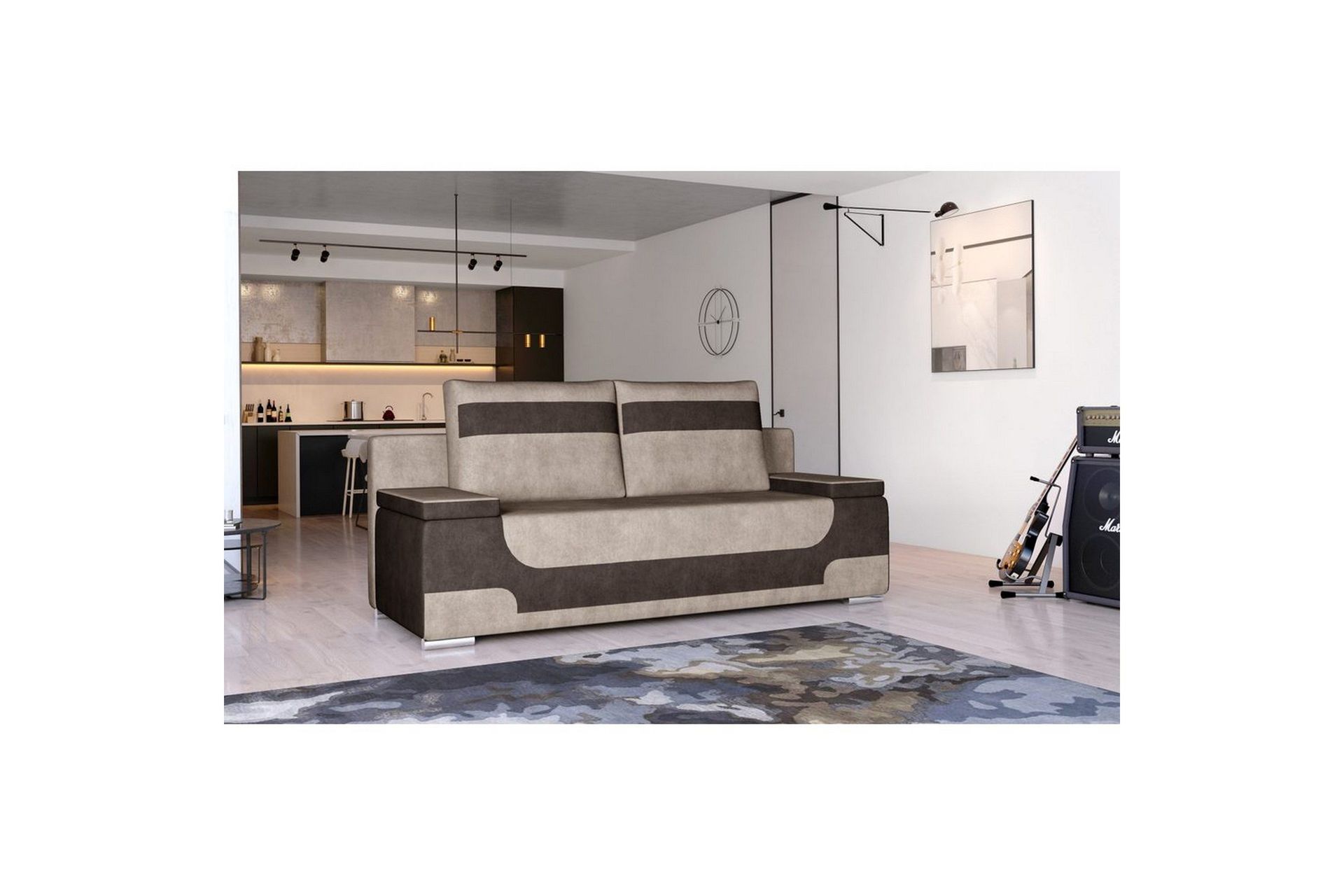 Sofa Eltap Area 200x90x92 cm - Dora 22, Dora 28, Brun, Mørk Brun