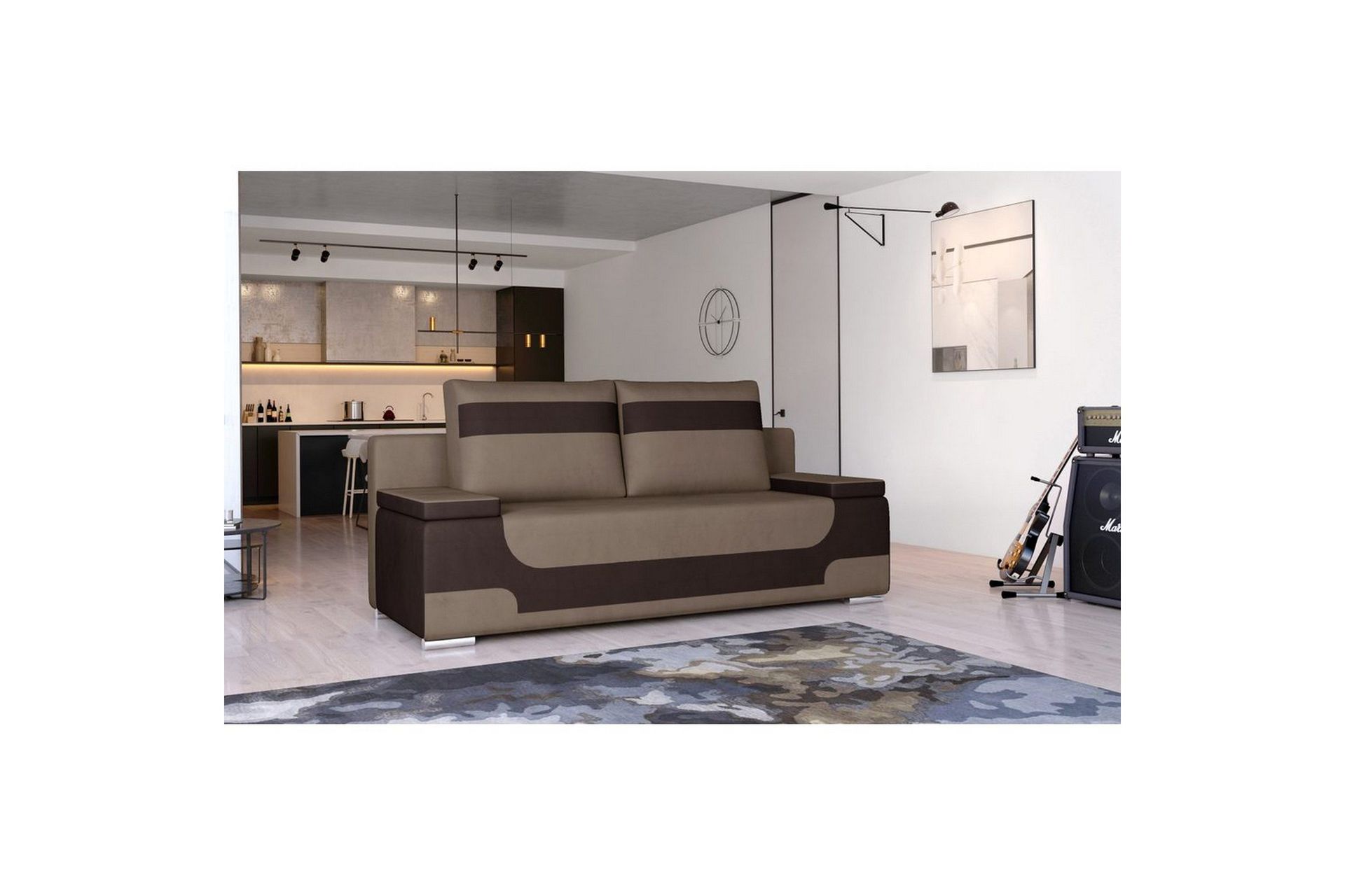 Sofa Eltap Area 200x90x92 cm - Monolith 09, Monolith 29, Mørk Beige, Brun