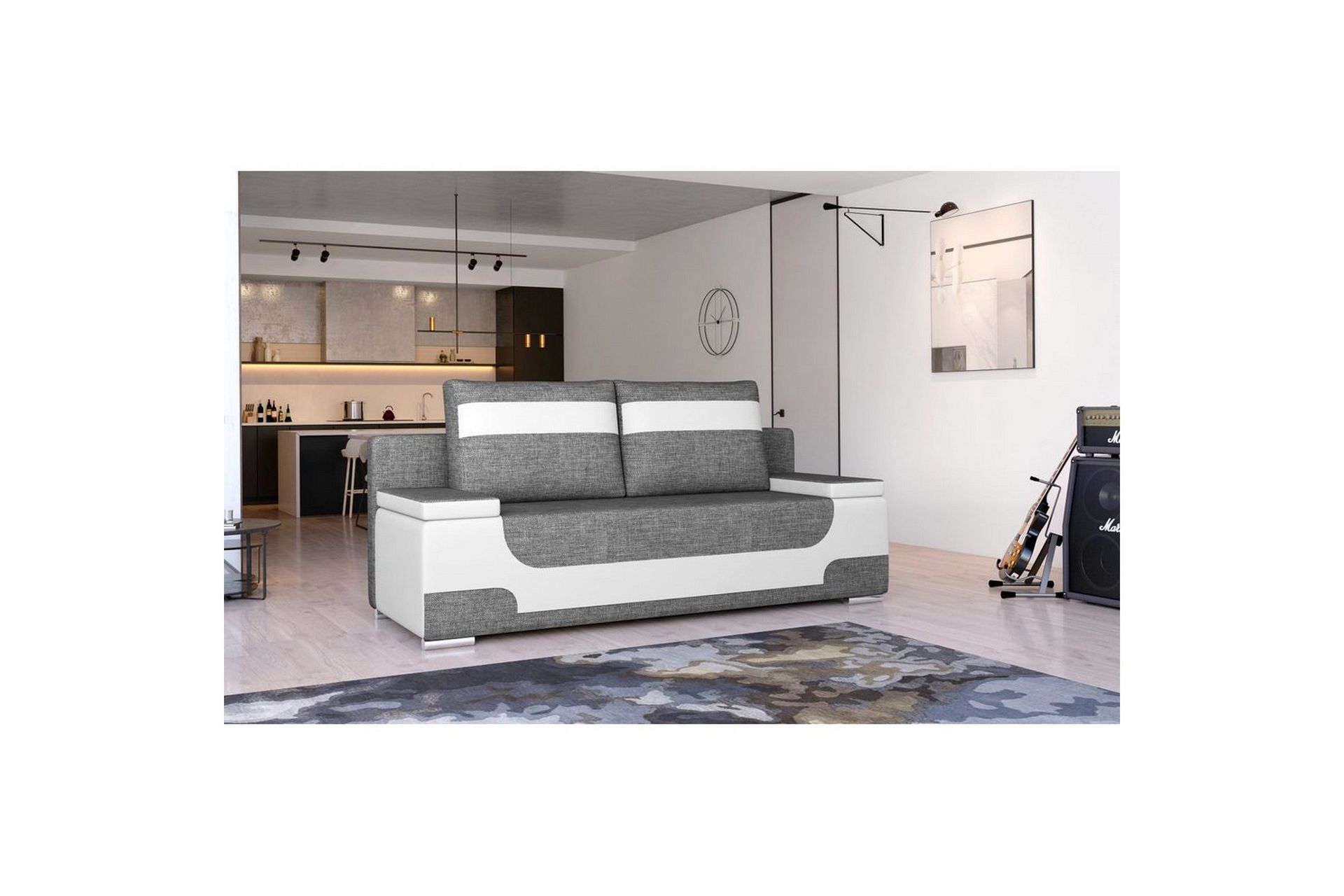 Sofa Eltap Area 200x90x92 cm - Sawana 05, Soft 17, Grå, Hvit
