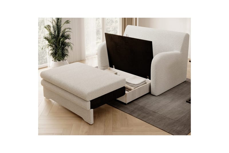 Sofa Eltap Ario 130x85x103 cm - Royal 01, Hvit - Møbler - Sofaer - Sovesofaer